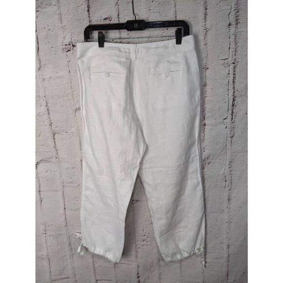 Tommy Bahama Aubrey fit Women’s White Linen Cropped Pants Sz 6 NWT - Picture 4 of 10